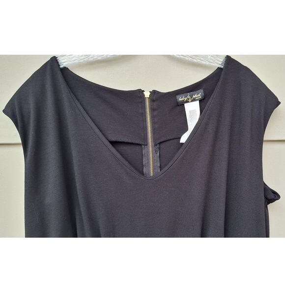 Vtg Baby Phat Y2K Gold Studded Sleeveless Black Mini Dress Exposed zippers Sz 1X - Picture 6 of 8